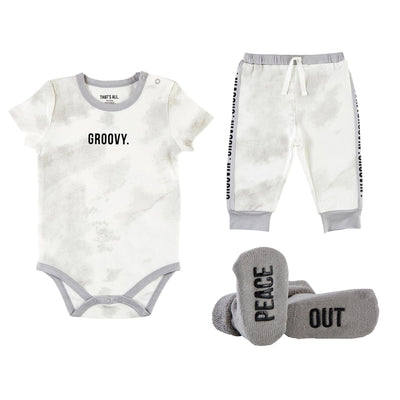 Grey Tie Dye Baby Outfit Set - Groovin' Clothing Stephan Baby Grey 