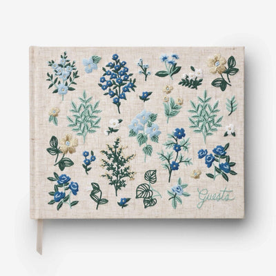 Wildwood Embroidered Guest Book Guest Books Rifle Paper Co. Blue 