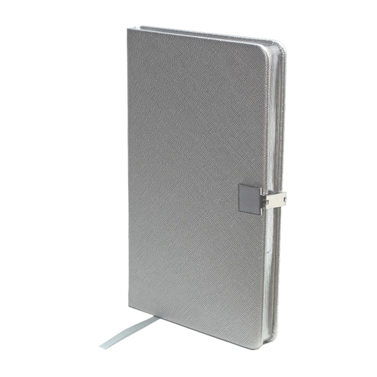 Faux Leather Notebook Journals Addison Ross Silver 