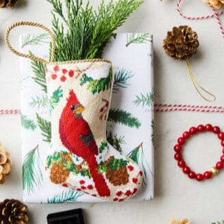 Christmas Cardinal Stocking Holiday Stockings Bauble Stockings 