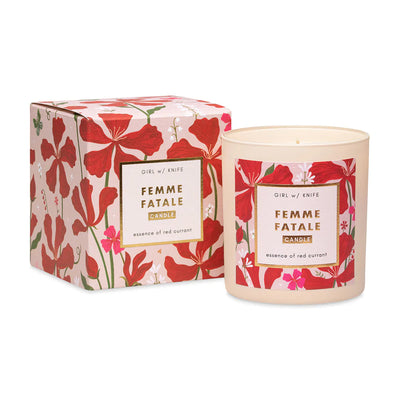 Femme Fatale Candle - Essence of Red Currant Candles Girl w/ Knife Red 