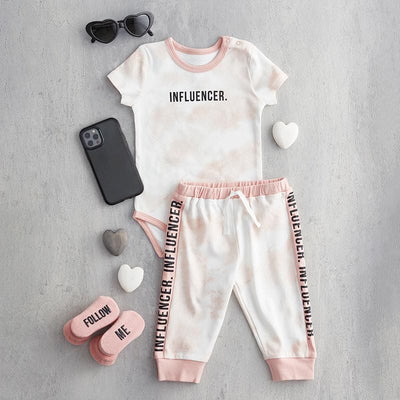 Blush Tie Dye Baby Outfit Set - Influencer Clothing Stephan Baby 