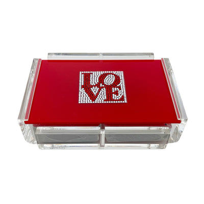 La Pinta - LOVE Embellished Card Deck Games Luxe Dominoes Red 