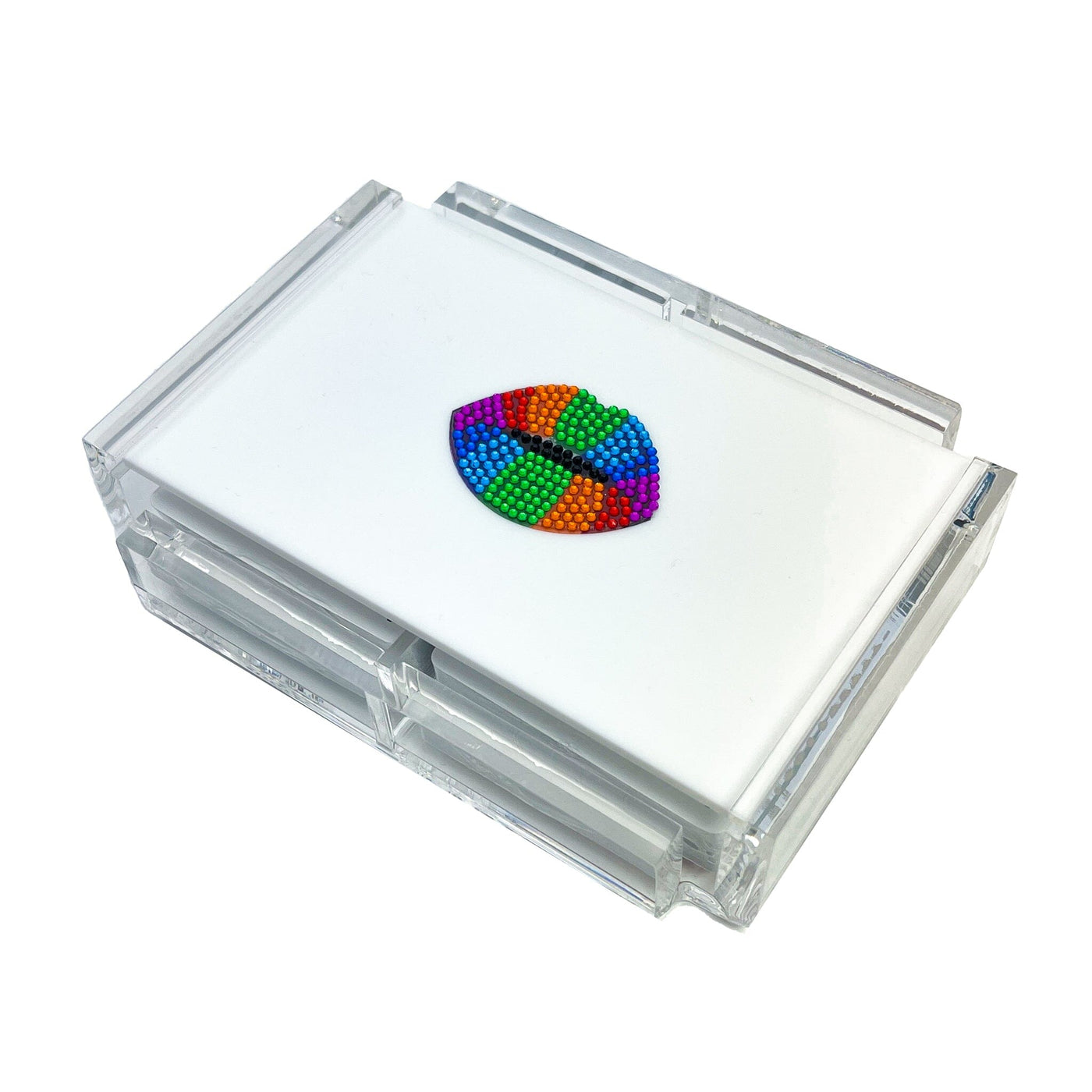 La Pinta - Rainbow Lips Embellished Card Deck Games Luxe Dominoes 