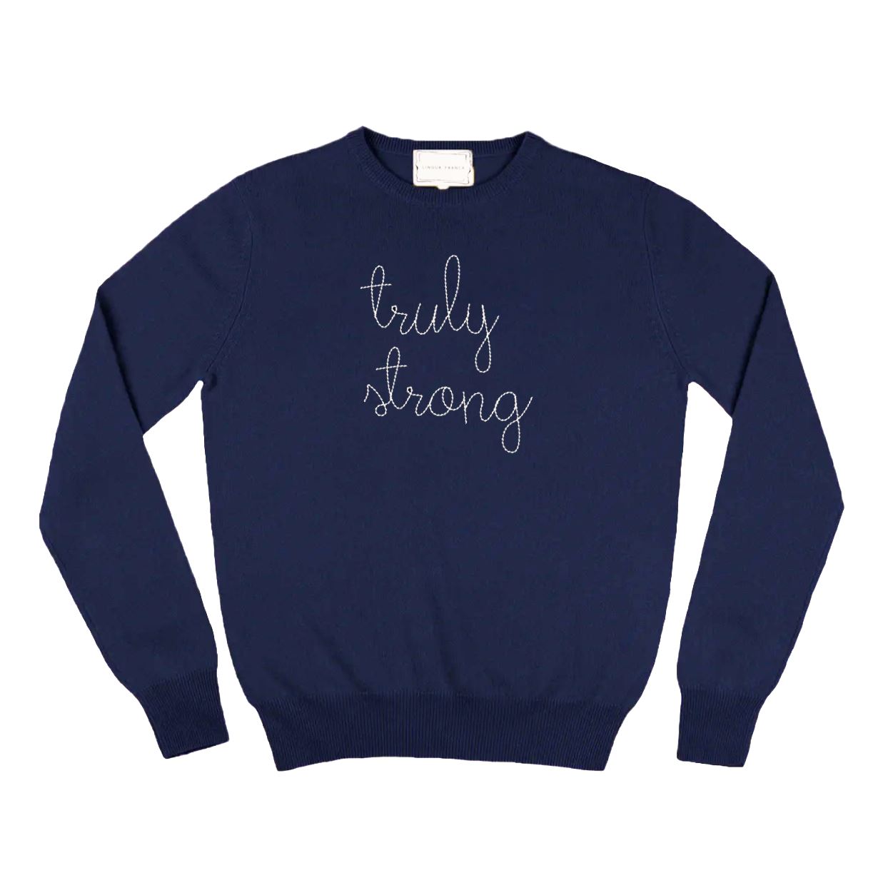 Truly Strong Navy Cashmere Sweater Sweaters Lingua Franca 