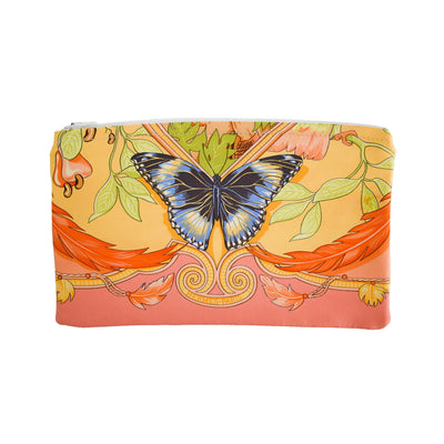 Butterfly Hermès Scarf Zippered Pouch Pouch Manastash Mercantile 