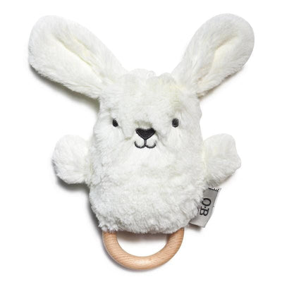 Bunny Soft Rattle Toy Plush Toys OB Designs White 
