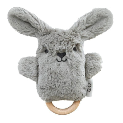 Bunny Soft Rattle Toy Plush Toys OB Designs Grey 