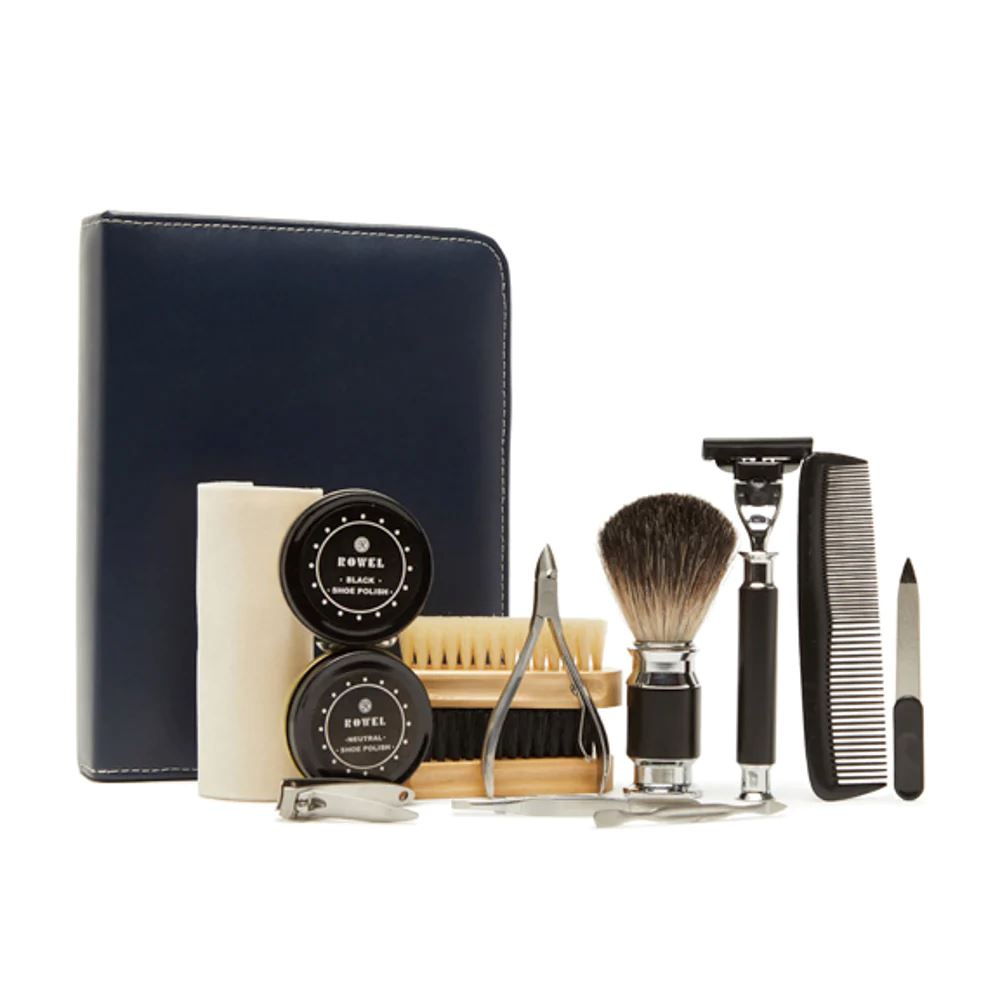 On the Go Grooming and Shoeshine Kit Grooming Kit Brouk & Co. Navy 