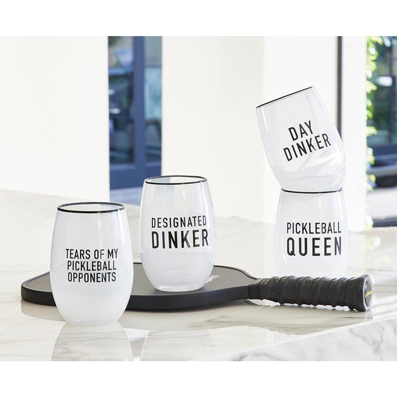 Stemless Wine Glass - Pickleball Queen Gift Set Santa Barbara Design Studio 