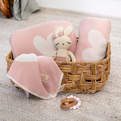 Pink Heart Baby Blanket Set Baby Blankets Pink Lemonade 