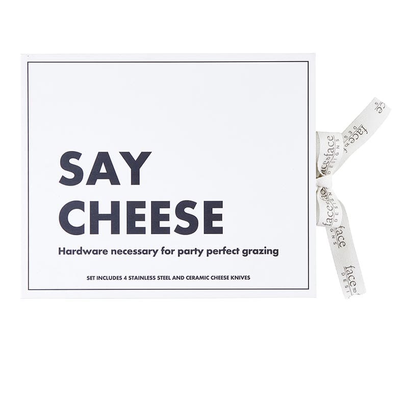 Say Cheese Ceramic Cheese Knives Book Box Gift Set Santa Barbara Design Studio 