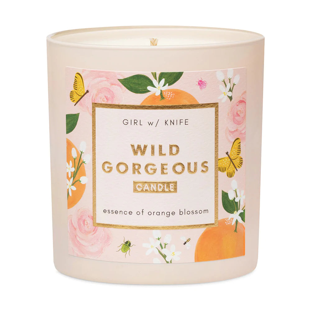 Wild Gorgeous Candle - Essence of Orange Blossom Candles Girl w/ Knife 