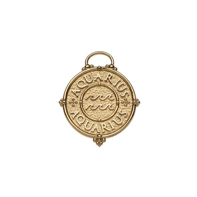 Aquarius Zodiac Coin Pendant Necklace Necklaces Jane Win 