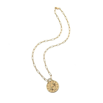 Pisces Zodiac Coin Pendant Necklace Necklaces Jane Win 