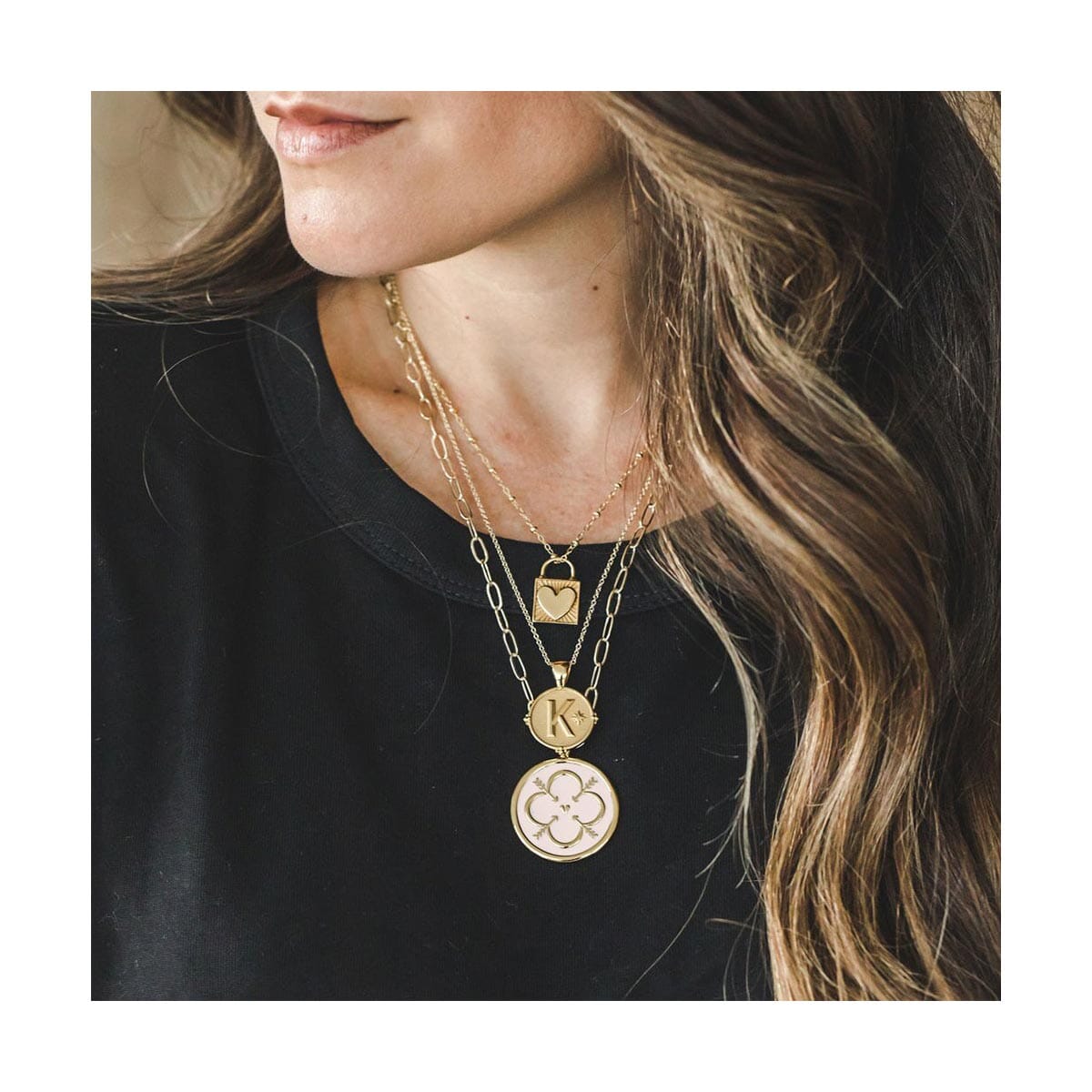 LOVE Original Coin Pendant Necklace - Enamel Necklaces Jane Win 