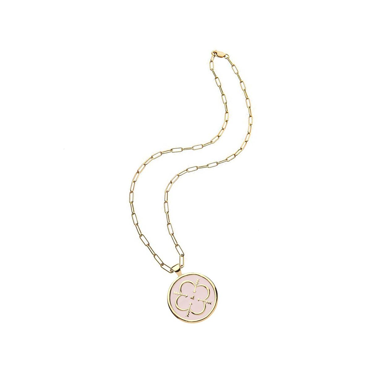 LOVE Original Coin Pendant Necklace - Enamel Necklaces Jane Win Gold 
